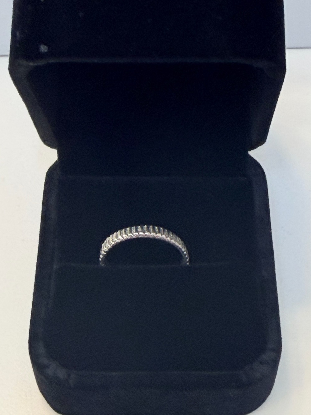 Silver-Tone Ribbed Textured Stackable Band Ring, Size 5.5–6 - Picture 11 of 12